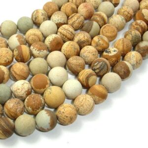 Matte Picture Jasper Beads Round, 10mm, 15 Inch, Full strand, Approx. 37 beads, Hole 1mm (345054010) Matte Picture Jasper Beads Round, 10mm, 15 Inch, Full strand, Approx. 37 beads, Hole 1mm (345054010)