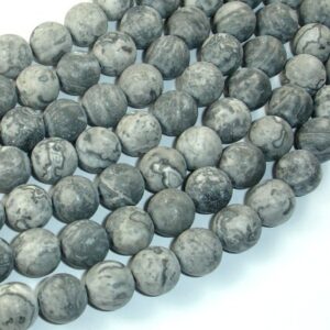 Matte Gray Picture Jasper Beads, 10mm (10.5 mm), Round Beads, 15.5 Inch, Full strand, Approx 38 beads, Hole 1mm, A quality (141054007) Matte Gray Picture Jasper Beads, 10mm (10.5 mm), Round Beads, 15.5 Inch, Full strand, Approx 38 beads, Hole 1mm, A quality (141054007)