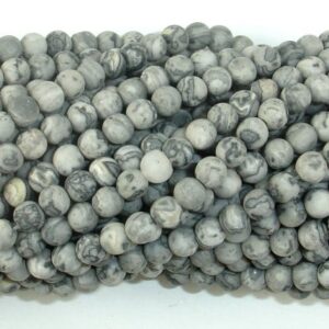 Matte Gray Picture Jasper Beads, 4mm (4.7mm) Round Beads, 15 Inch, Full strand, Approx 88 beads, Hole 0.8mm, A quality (141054011) Matte Gray Picture Jasper Beads, 4mm (4.7mm) Round Beads, 15 Inch, Full strand, Approx 88 beads, Hole 0.8mm, A quality (141054011)