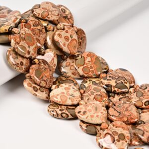 Natural American Picture Jasper Smooth Heart With Round Beads 30mm 15.5" Strand Natural American Picture Jasper Smooth Heart With Round Beads 30mm 15.5" Strand