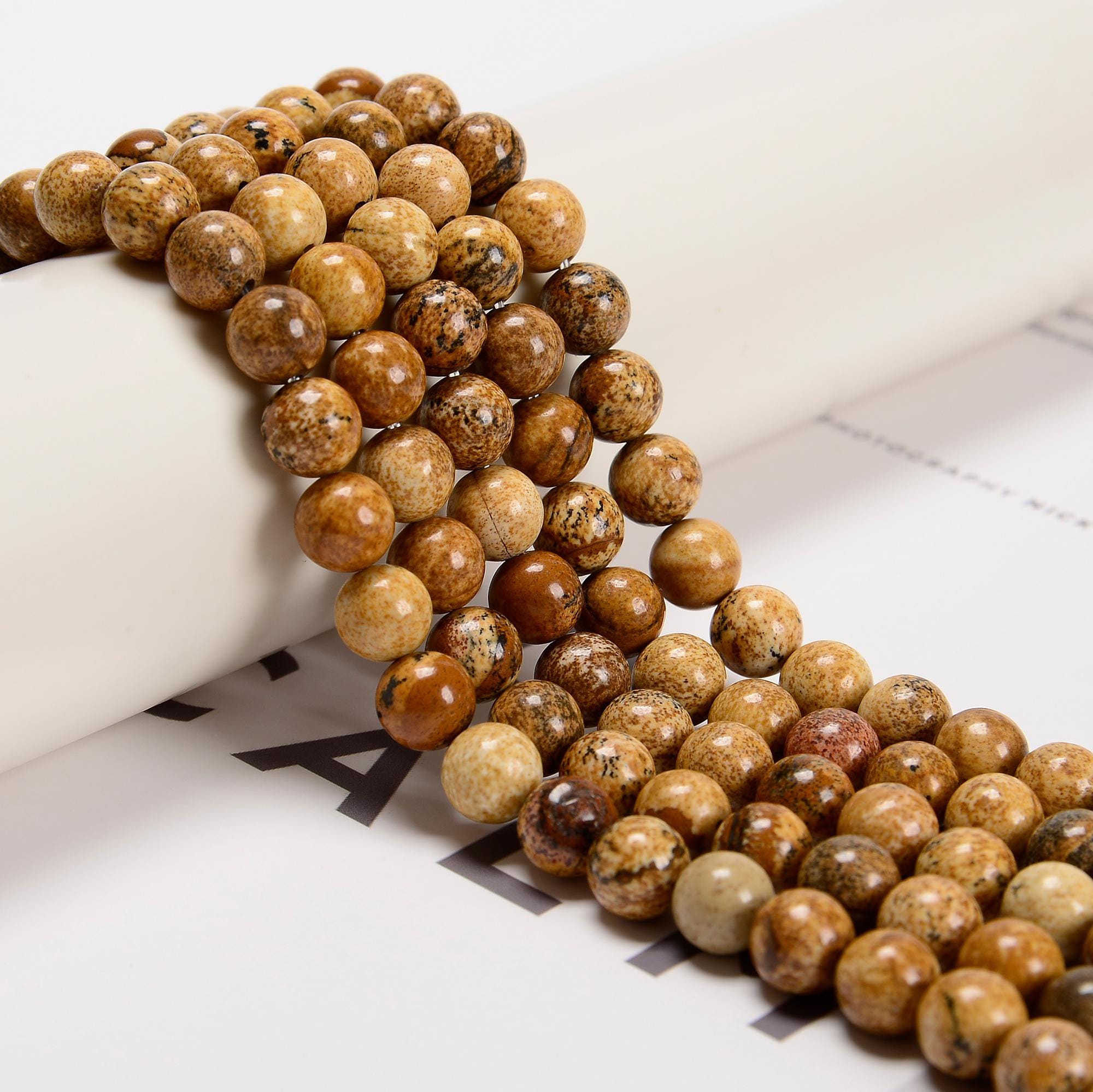 Picture Jasper Smooth Round Beads 4mm 6mm 8mm 10mm 12mm 14mm 18mm 15.5" Strand Picture Jasper Smooth Round Beads 4mm 6mm 8mm 10mm 12mm 14mm 18mm 15.5" Strand