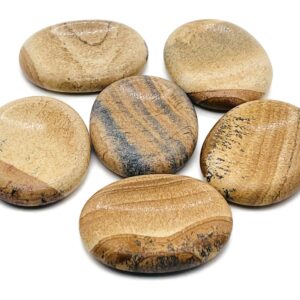Picture Jasper Worry Stone - Crystal Natural Stone - Picture Jasper - Natural Picture Jasper Worry Thumb Stone - 4.5x3.5cm - WO1035