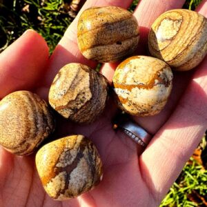 Picture jasper Buy 20+ tumble 15-25mm picture jasper tumblestone 1.5-2.5cm medium size gemstone polished tumble bulk gemstone high grade gem