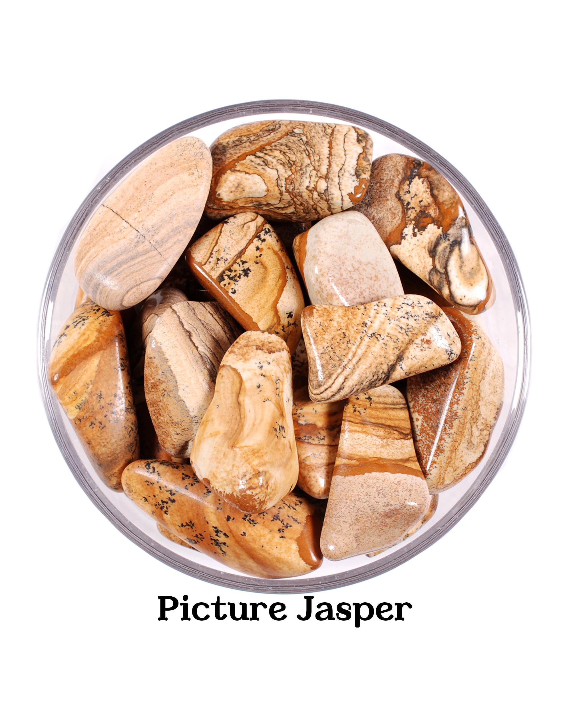 Picture Jasper Tumbled Stone, Natural Landscape Gemstone, Earth Connection Wellness Stone
