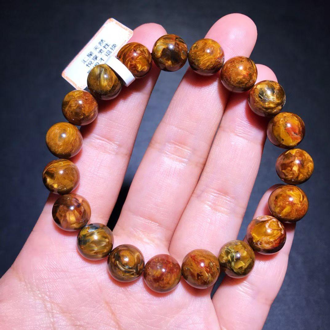10.5mm Natural Aaaaaaa Yellow Pietersite Beads Bracelet,pietersite Beaded Bracelets Supply,gift Jewelry Bracelets.