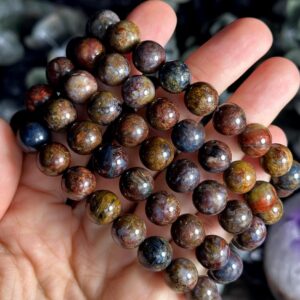 10mm Pietersite Crystal Bracelet: Round Beaded Stretch Bracelet
