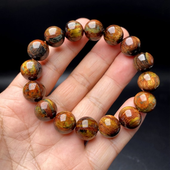 14mmtop Quality Natural Pietersite Round Beads Bracelet,beautiful Colors Like Oil Paintings,reiki Healing Crystal,christmas Gift For Her