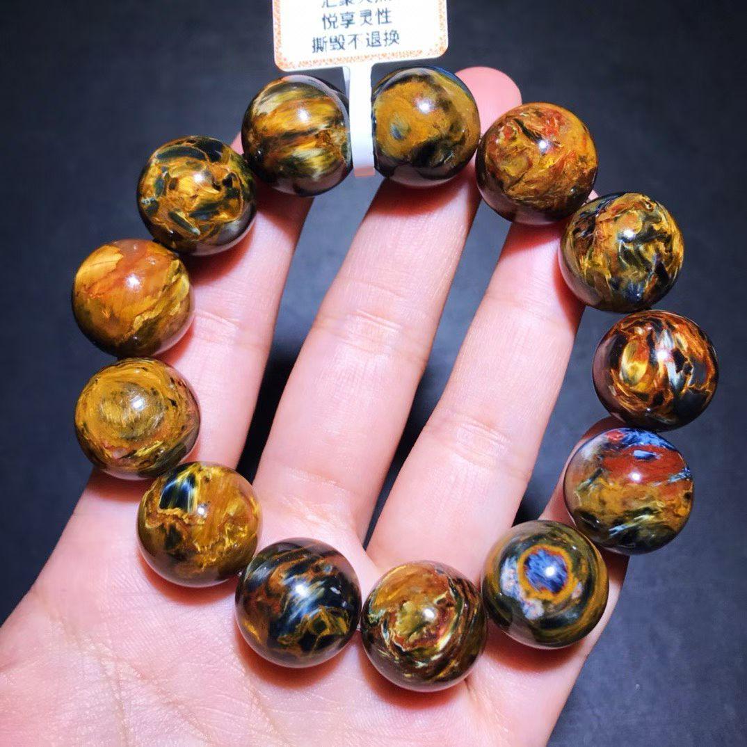 17mm Natural Aaaaaaa Pietersite Beads Bracelet,pietersite Beaded Bracelets Supply,gift Jewelry Bracelets.