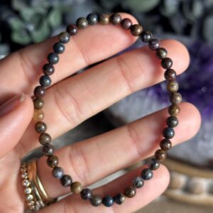 4mm Pietersite Beaded Stretch Bracelet - 4mm Round Bead