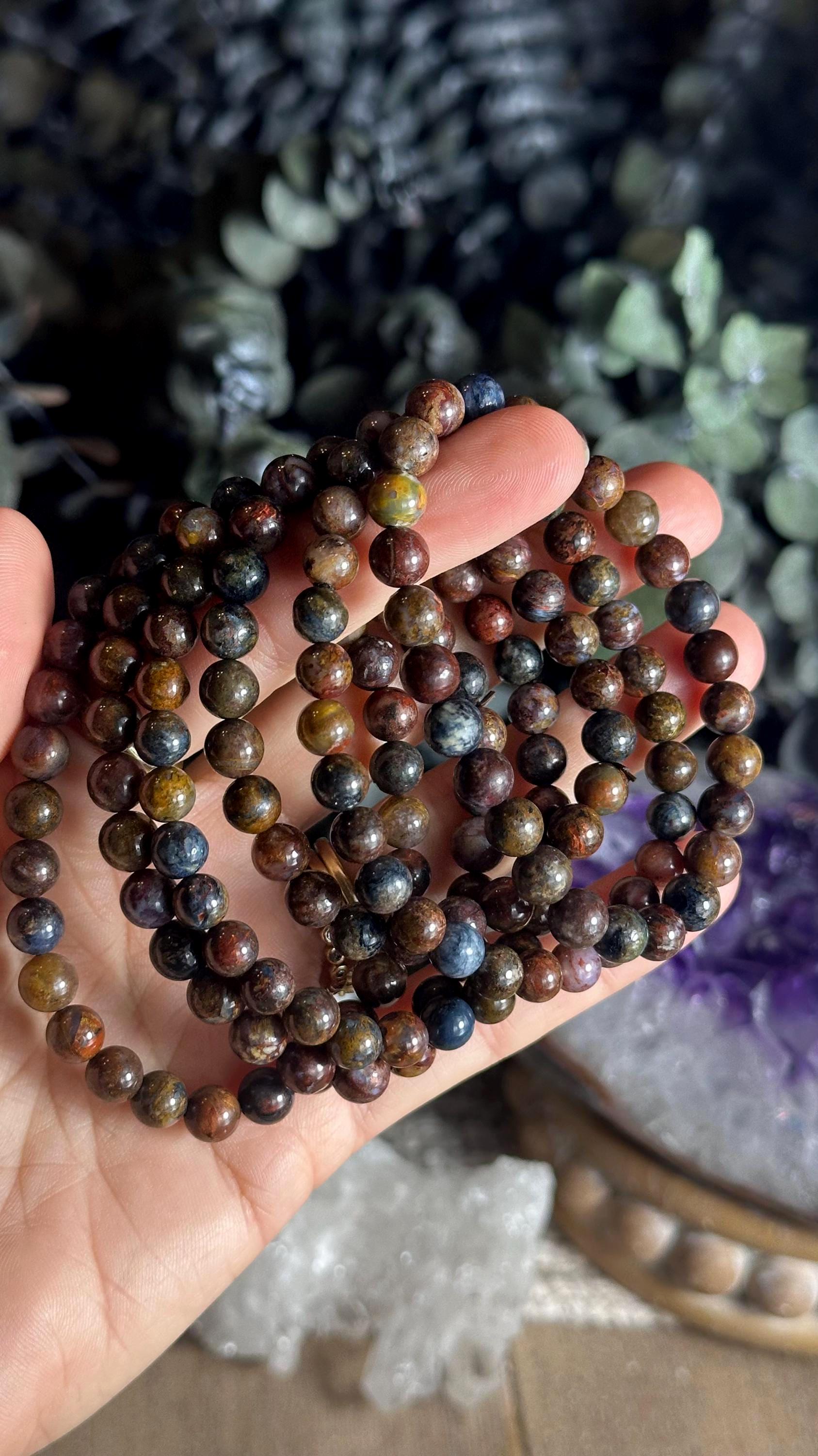6mm Pietersite Beaded Stretch Bracelet - 6mm Round Bead