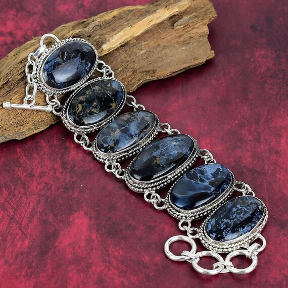 Pietersite Bracelet, 925 Sterling Silver Bracelet, Adjustable Chain Bracelet, Gemstone Bracelet, Handmade Jewelry, Gift For Girlfriend.