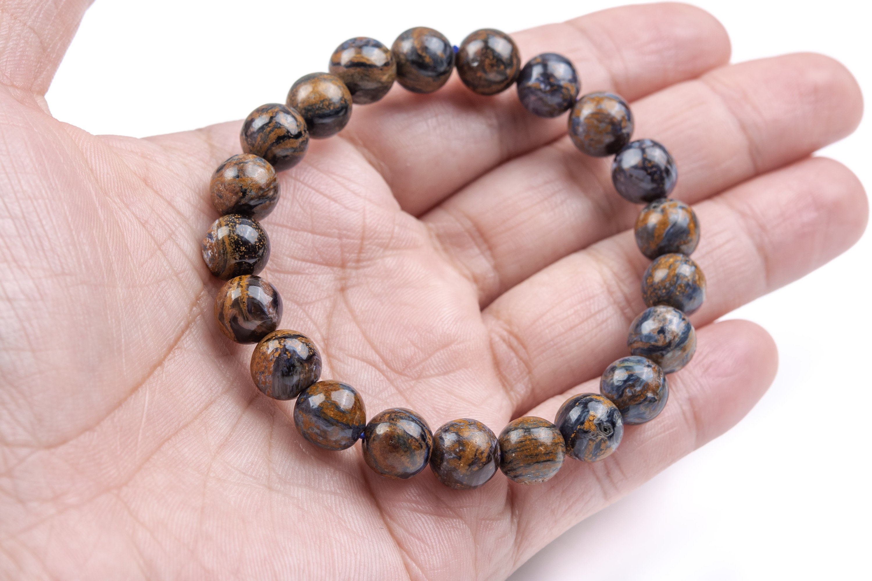 9mm Pietersite Beads Bracelet Grade Aaa Genuine Natural Round Gemstone 7" (124683h-4098)