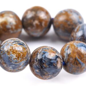 9mm Pietersite Beads Light Blue Brown Bracelet Grade Aaa Genuine Natural Round Gemstone 7" (124684h-4098)
