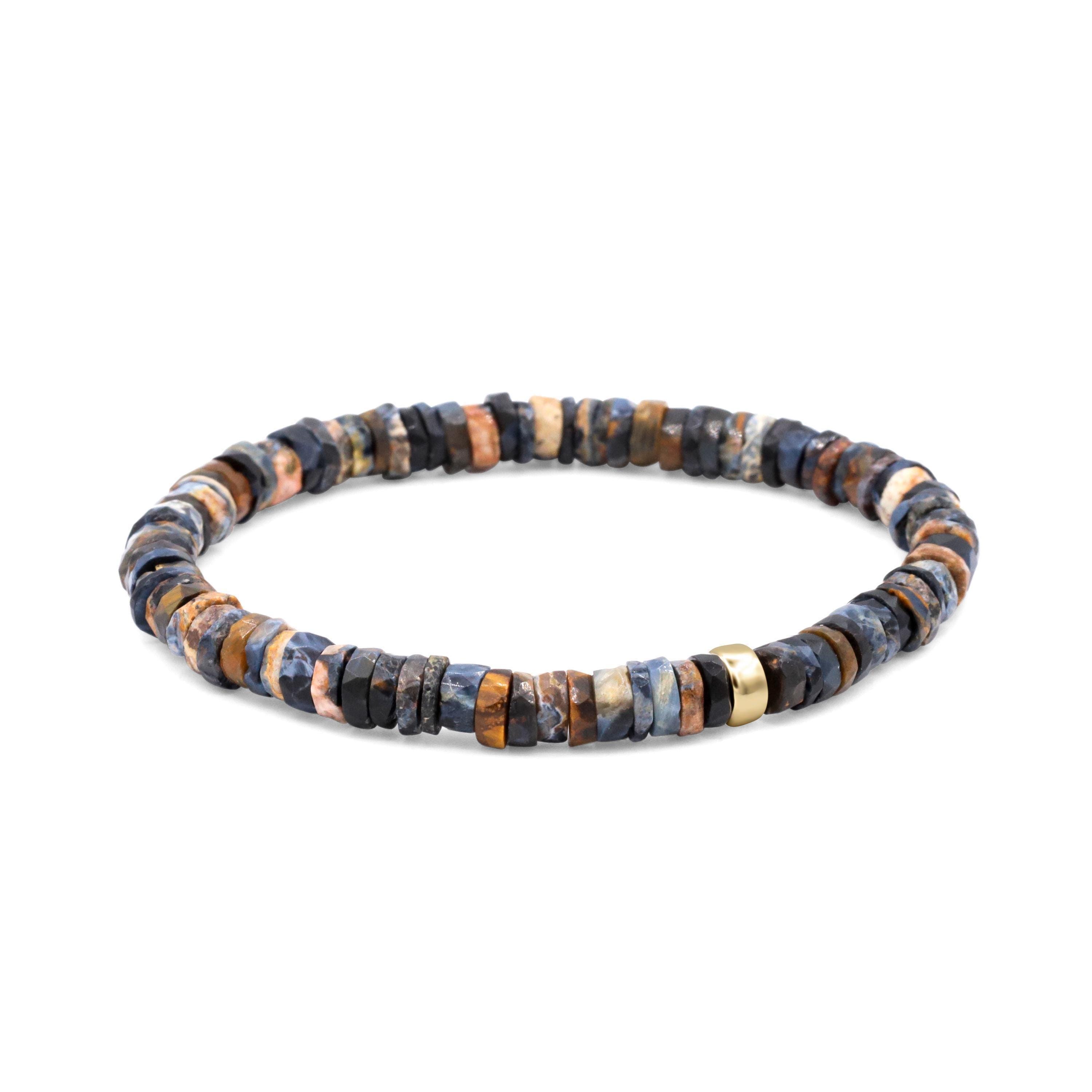Aaaa+ Genuine Pietersite Bracelet, [ebpm1142] Delicate Pietersite Stacking Bracelet, Faceted Pietersite Bracelets, Heishi Pietersite *bss