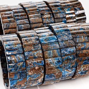 Pietersite Beads Bracelet 7.5" Genuine Natural Rectangle Gemstone Beads