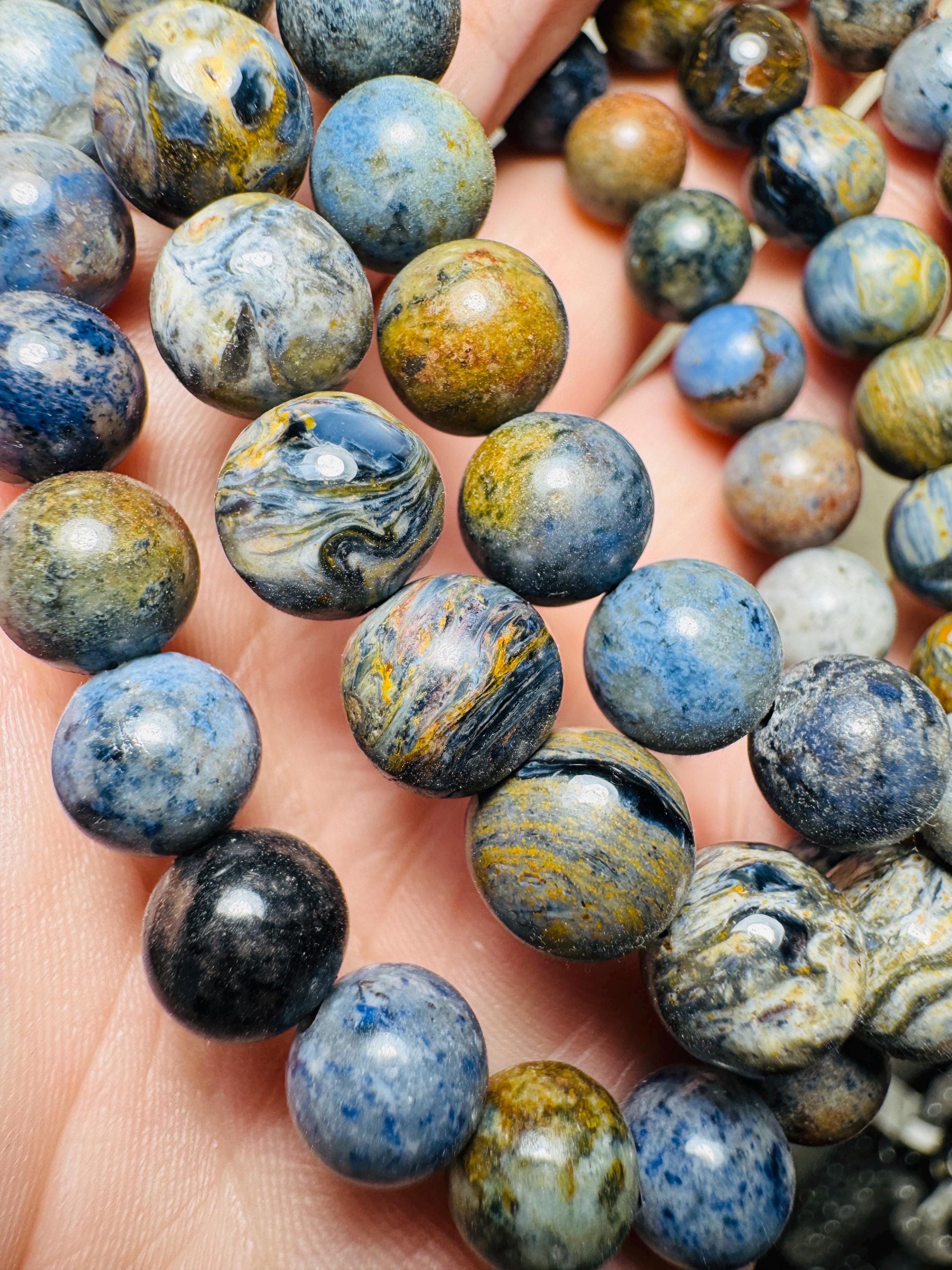 Blue Pietersite Bracelet | Luxury Crystal Bracelet | Crystal Beaded Bracelet | Rare Crystals, Genuine Crystal Bracelet
