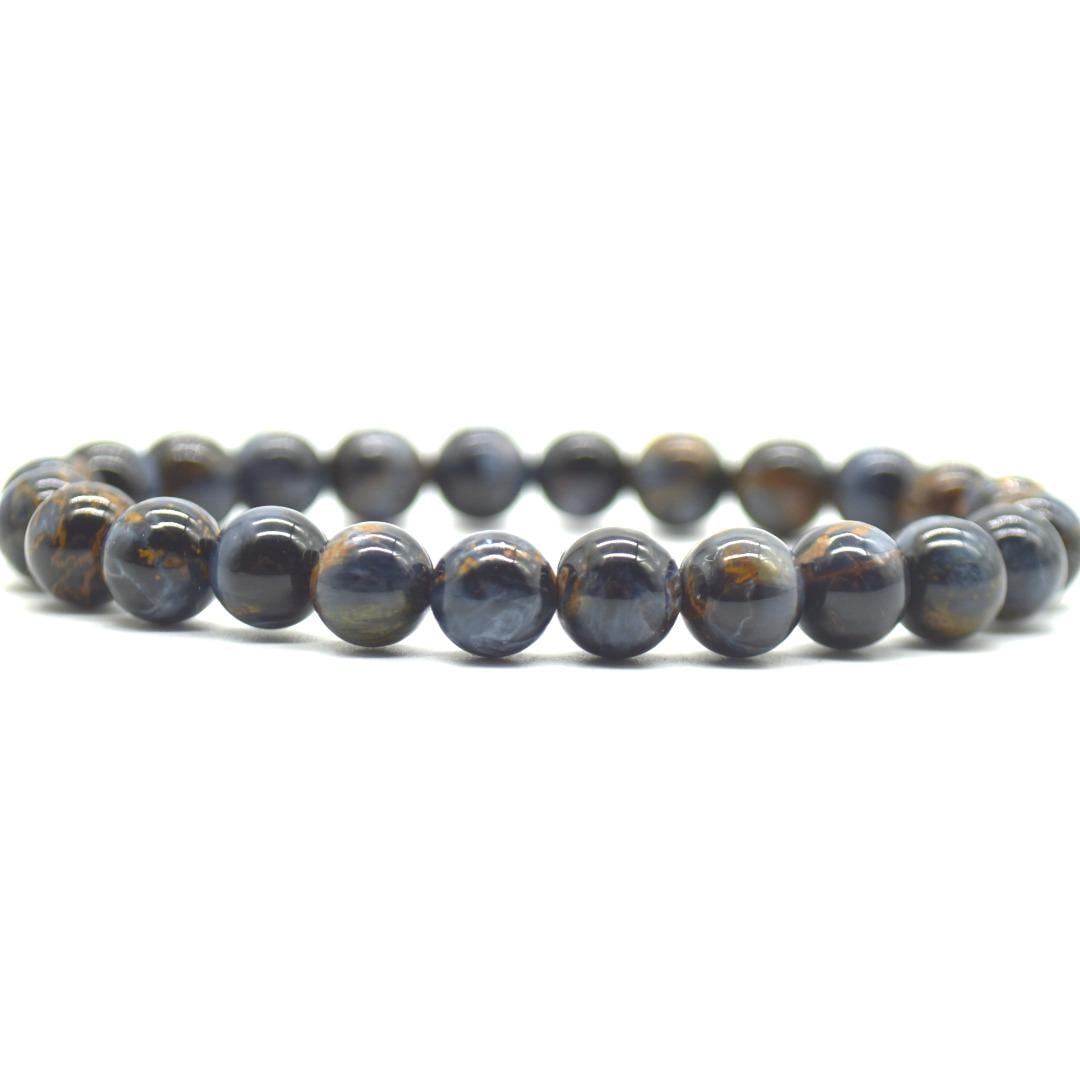 Blue Pietersite Round Bead Sample Strand/bracelet - 7mm To 8mm - 7 Inches Blue Pietersite Round Bead Sample Strand/bracelet - 7mm To 8mm - 7 Inches