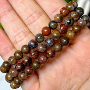 Pietersite Bracelet | 6-8mm | - No. 695 (polished Blue Crystal Jewelry, Third-eye Chakra, Intuition)