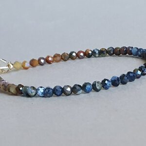 Pietersite Bracelet: Faceted Rondelles, Gold Filled/Sterling Silver