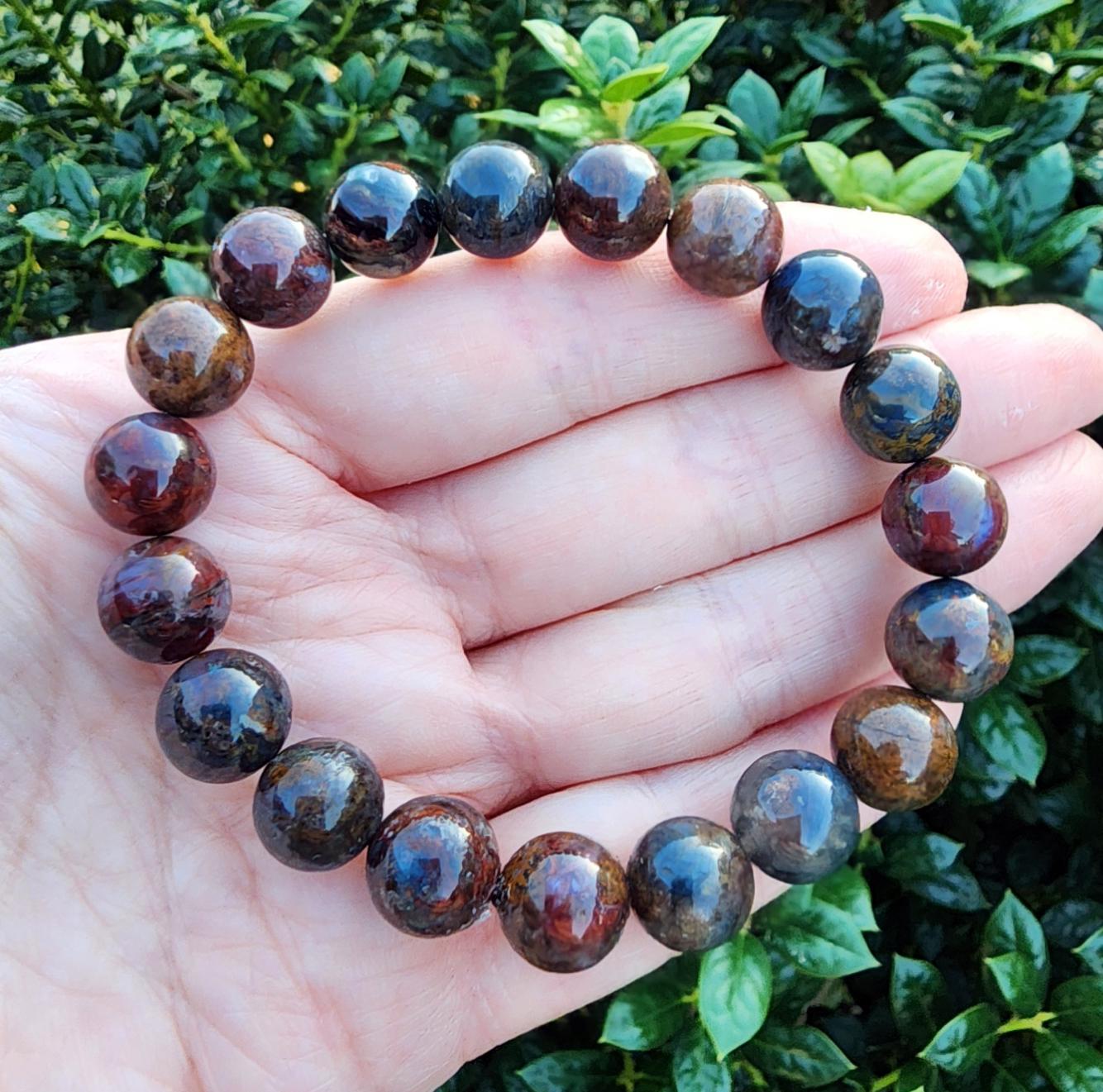Pietersite Gemstone Beaded Bracelet, Pietersite Stretchy Bracelet, 10mm Gemstone Bracelet, Statement Bracelet, Handmade Stacking Bracelet