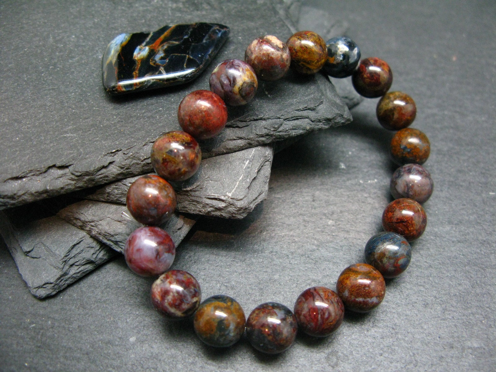 Pietersite Genuine Bracelet ~ 7 Inches ~ 10mm Round Beads
