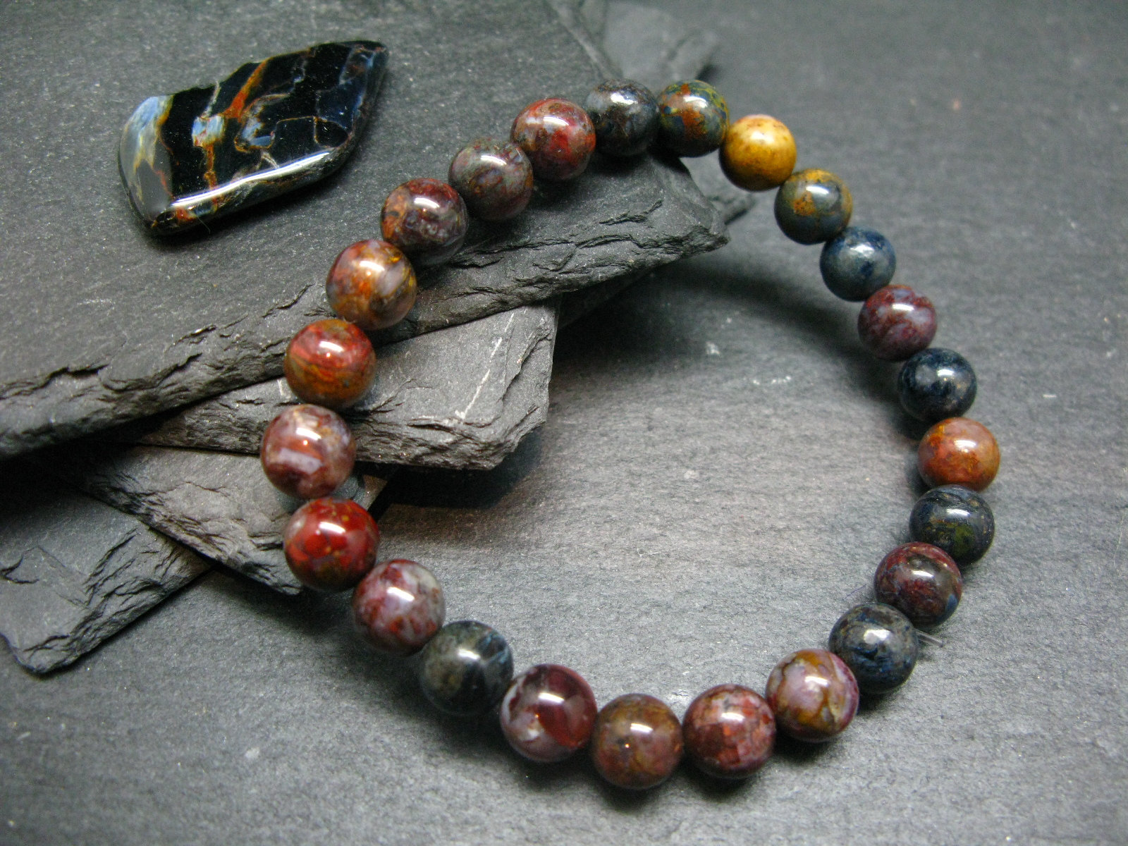 Pietersite Genuine Bracelet ~ 7 Inches ~ 8mm Round Beads Pietersite Genuine Bracelet ~ 7 Inches ~ 8mm Round Beads
