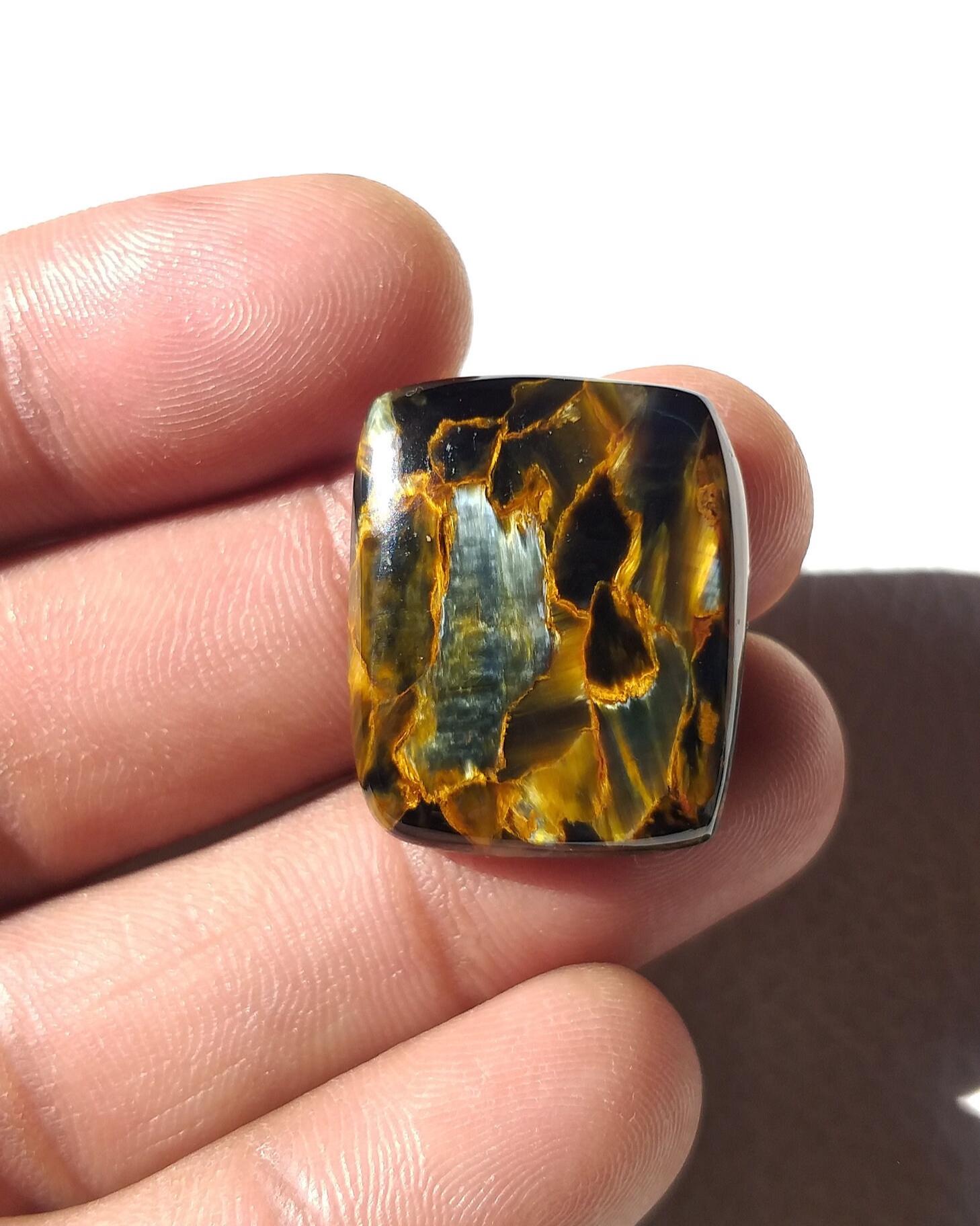 Baguette Pietersite Cabochon, Multi Shade Gemstone (25x20x7 Mm)