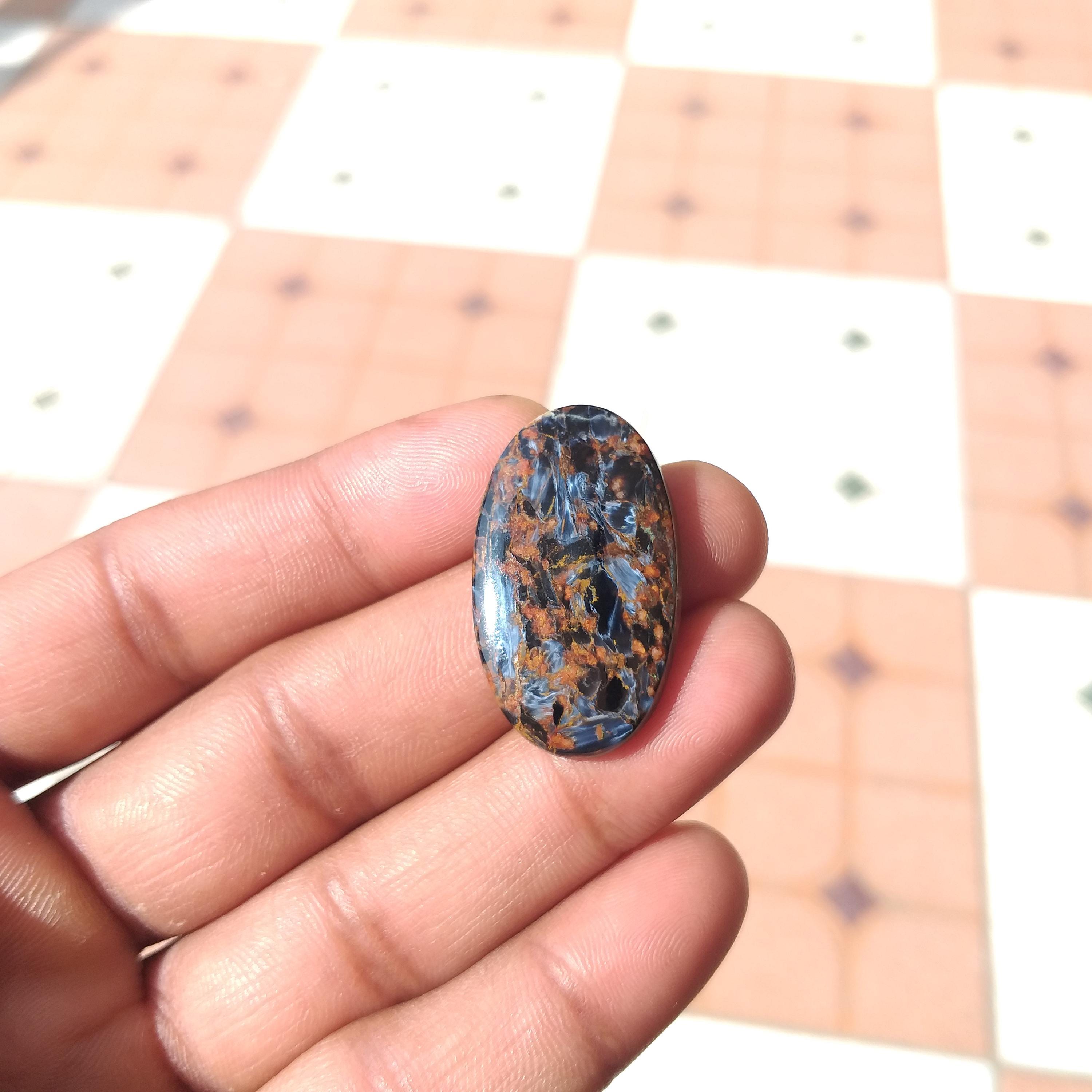 Handmade Polished Pietersite Cabochon : Oval Shape For Jewelry (31 Carat, 34x20x4 Mm)