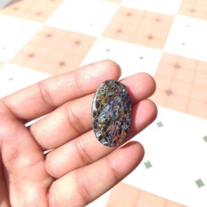 Multi Pietersite Cabochon: Gemstone Polished Oval Shape (35 Carat, 36x21x4 MM) Multi Pietersite Cabochon: Gemstone Polished Oval Shape (35 Carat, 36x21x4 MM)