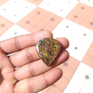 Multi Pietersite Cabochon: Natural Gemstone Handmade Pear Shape (43 Carat, 33x20x5 MM) Multi Pietersite Cabochon: Natural Gemstone Handmade Pear Shape (43 Carat, 33x20x5 MM)
