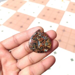 Natural Pietersite Gemstone: Multi Handmade Cabochon Heart Shape (43 Carat, 35x34x4 MM) Natural Pietersite Gemstone: Multi Handmade Cabochon Heart Shape (43 Carat, 35x34x4 MM)