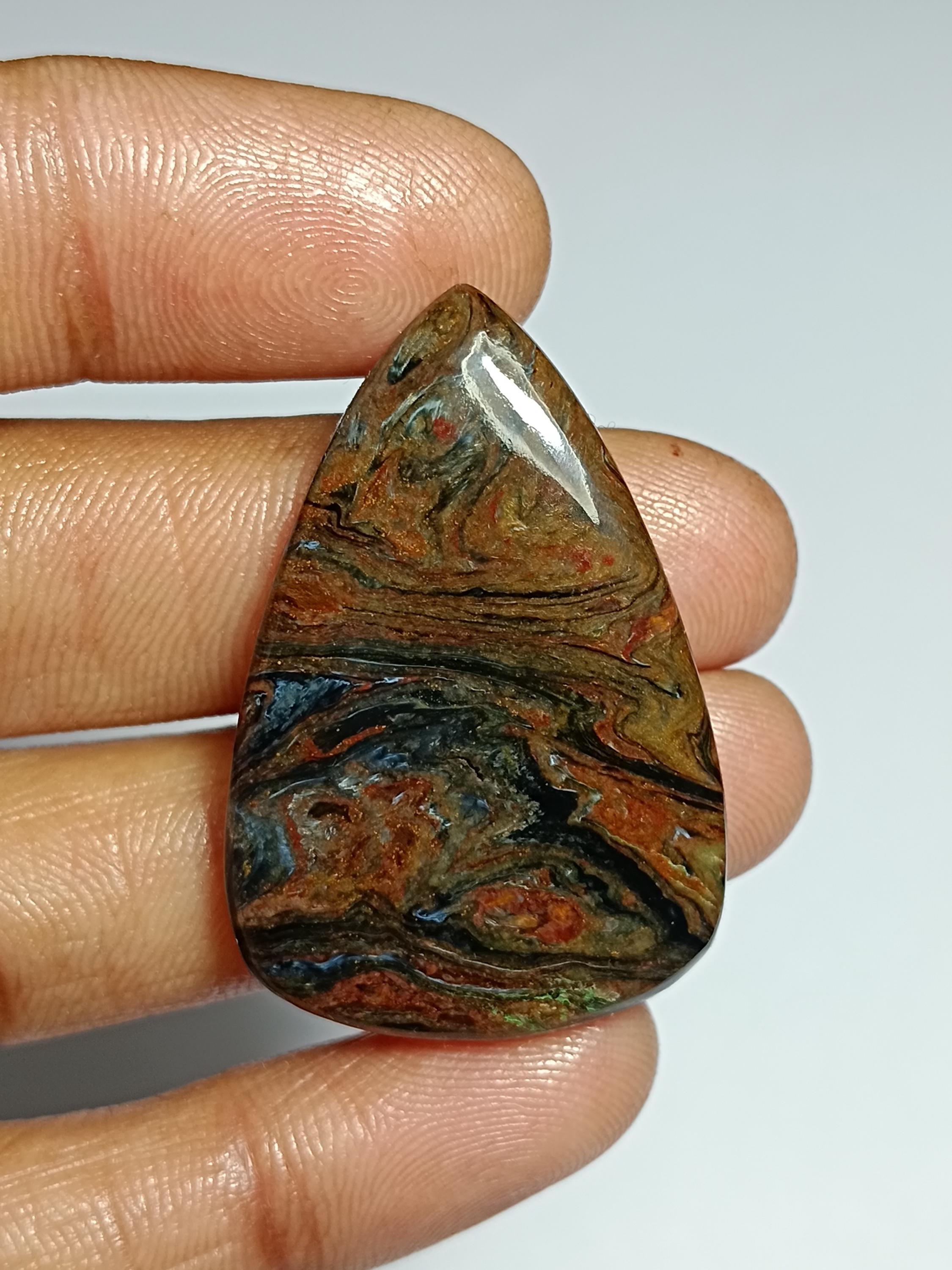 Natural Pietersite Cabochon: Handmade Polished Gemstone 46cts. (39x26 Mm) Natural Pietersite Cabochon: Handmade Polished Gemstone 46cts. (39x26 Mm)