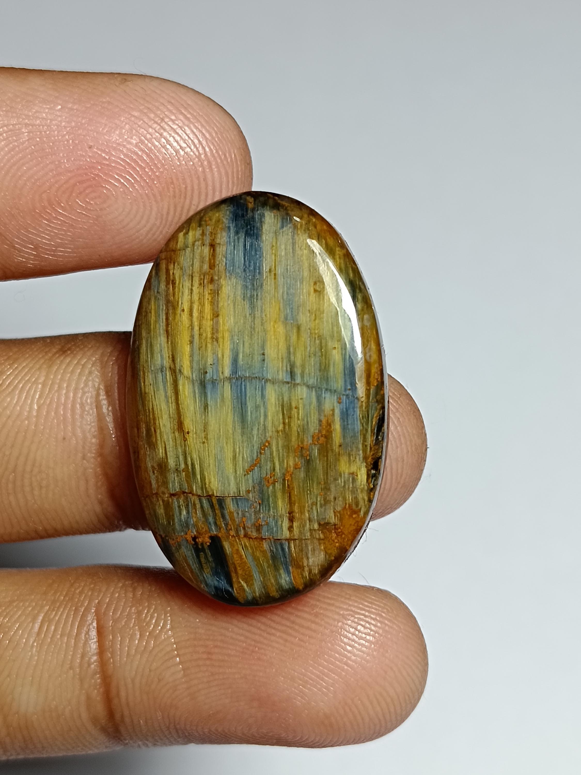 Natural Pietersite Cabochon: Handmade Polished Gemstone (30x19 Mm) Natural Pietersite Cabochon: Handmade Polished Gemstone (30x19 Mm)