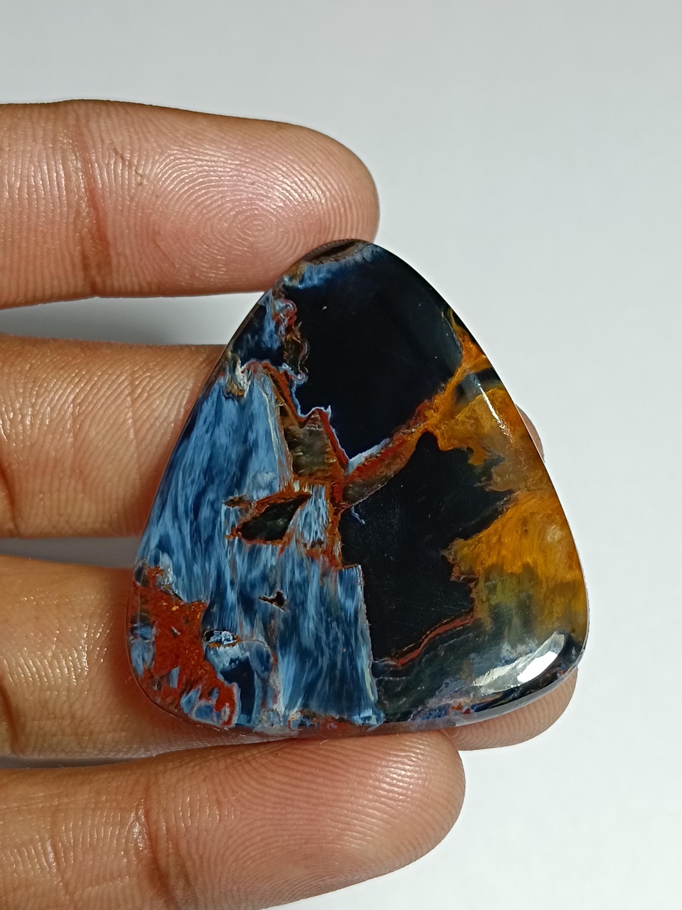 Natural Pietersite Cabochon: Handmade Polished Gemstone (42x35 Mm) Natural Pietersite Cabochon: Handmade Polished Gemstone (42x35 Mm)