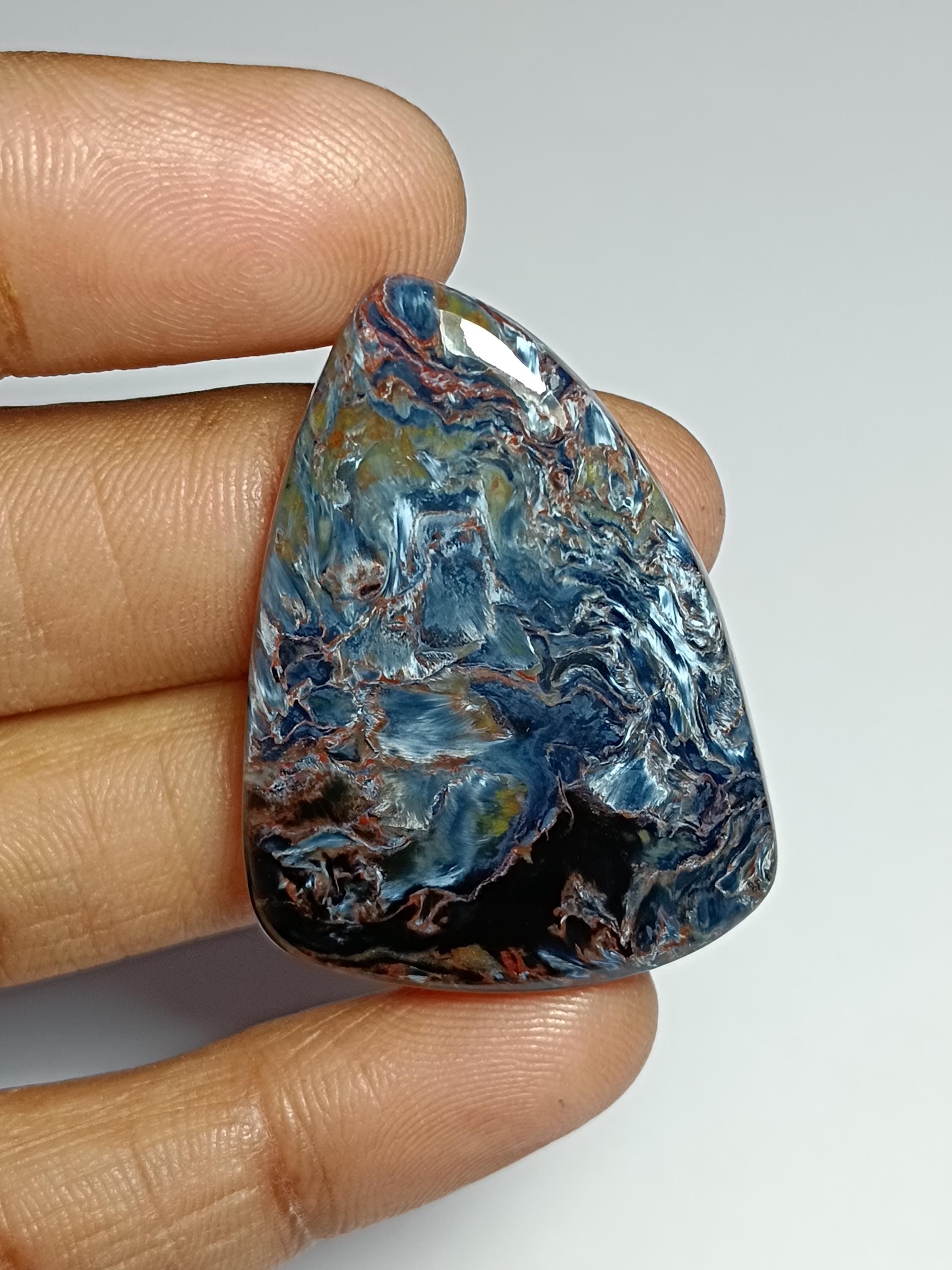 Natural Pietersite Cabochon: Handmade Polished Gemstone (39x29 Mm) Natural Pietersite Cabochon: Handmade Polished Gemstone (39x29 Mm)