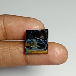 Natural Pietersite Cabochon: Handmade Polished Gemstone (14x13 Mm) Natural Pietersite Cabochon: Handmade Polished Gemstone (14x13 Mm)