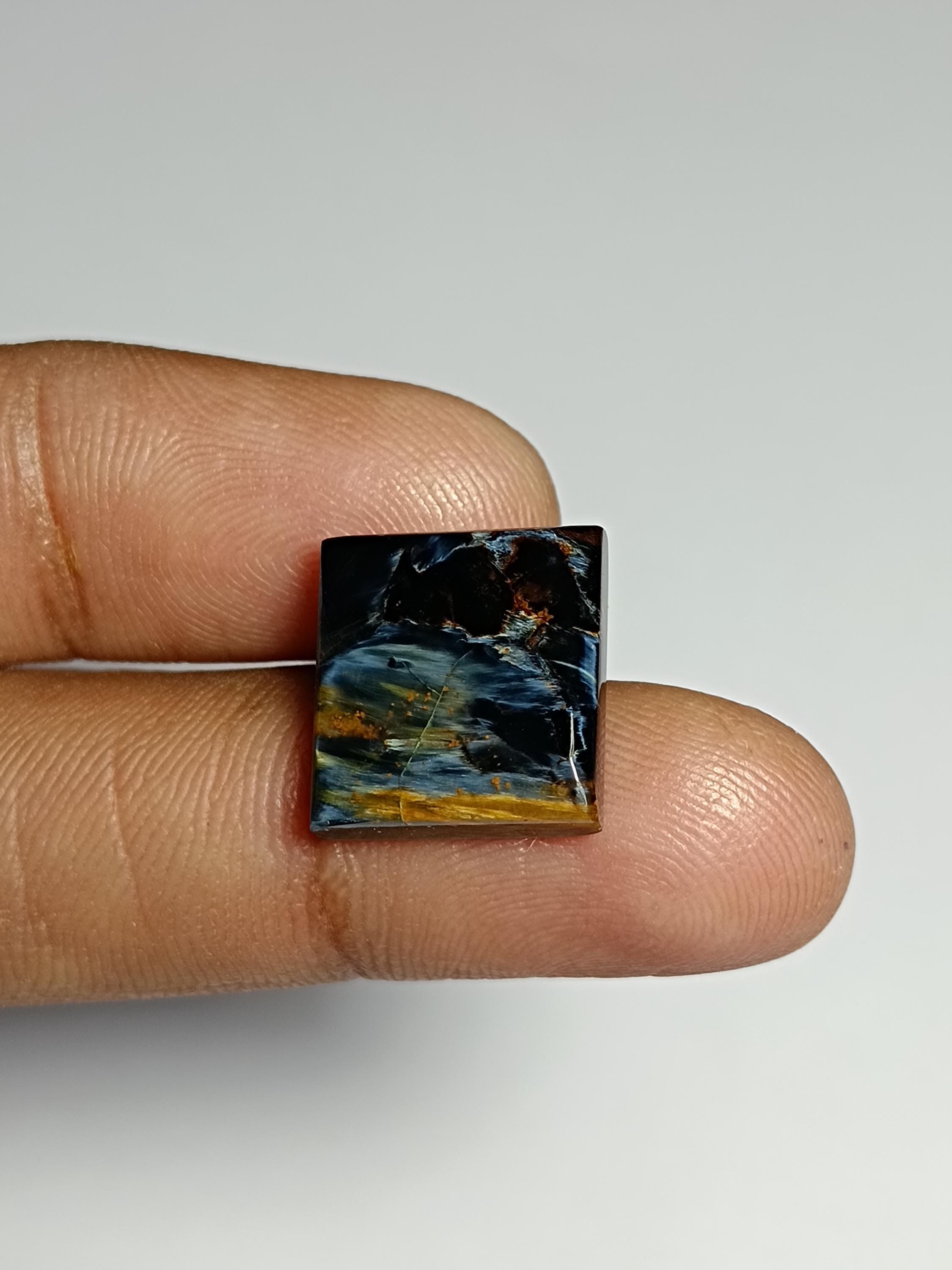 Natural Pietersite Cabochon: Handmade Polished Gemstone (14x13 Mm) Natural Pietersite Cabochon: Handmade Polished Gemstone (14x13 Mm)