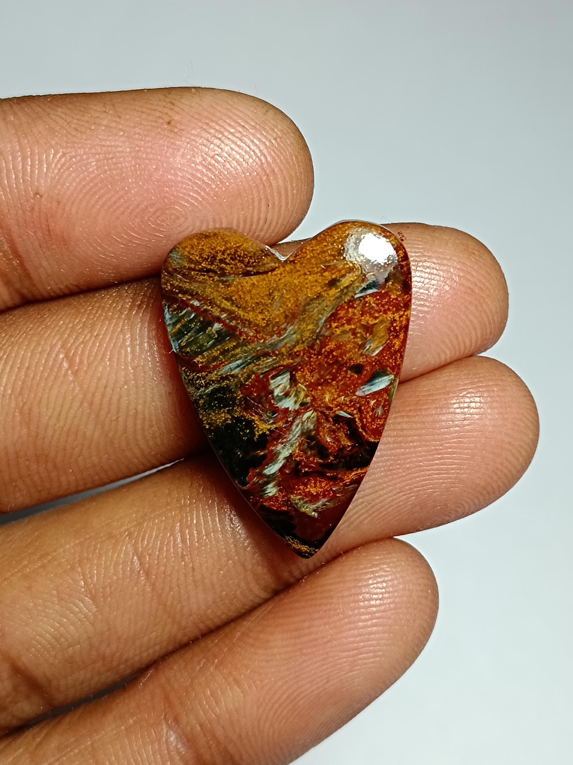 Natural Pietersite Cabochon: Handmade Polished Gemstone (25x18 Mm)