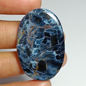 Natural Pietersite Cabochon: Handmade Polished Gemstone (40x25 Mm) Natural Pietersite Cabochon: Handmade Polished Gemstone (40x25 Mm)