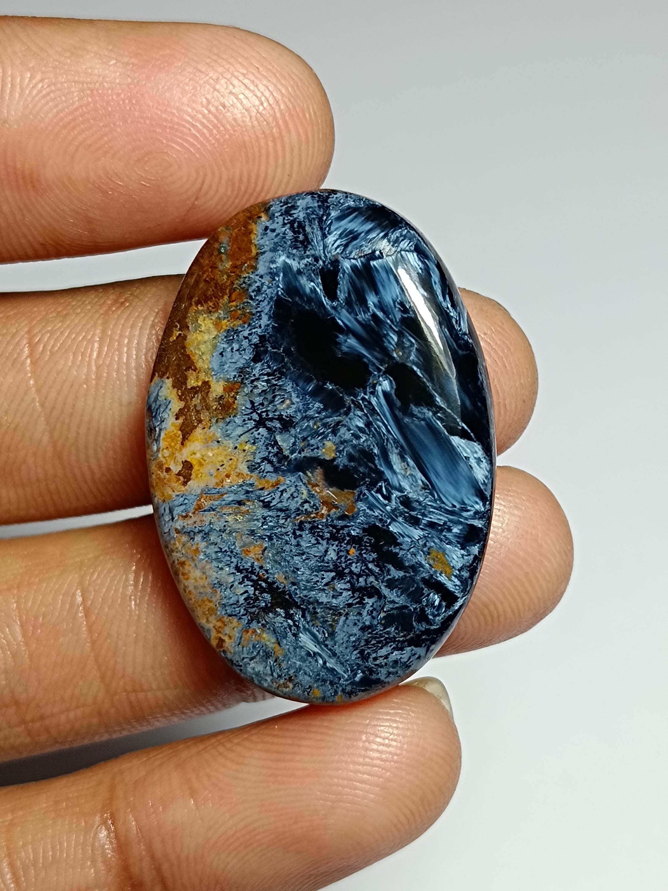 Natural Pietersite Cabochon: Handmade Polished Gemstone (33x22 Mm)