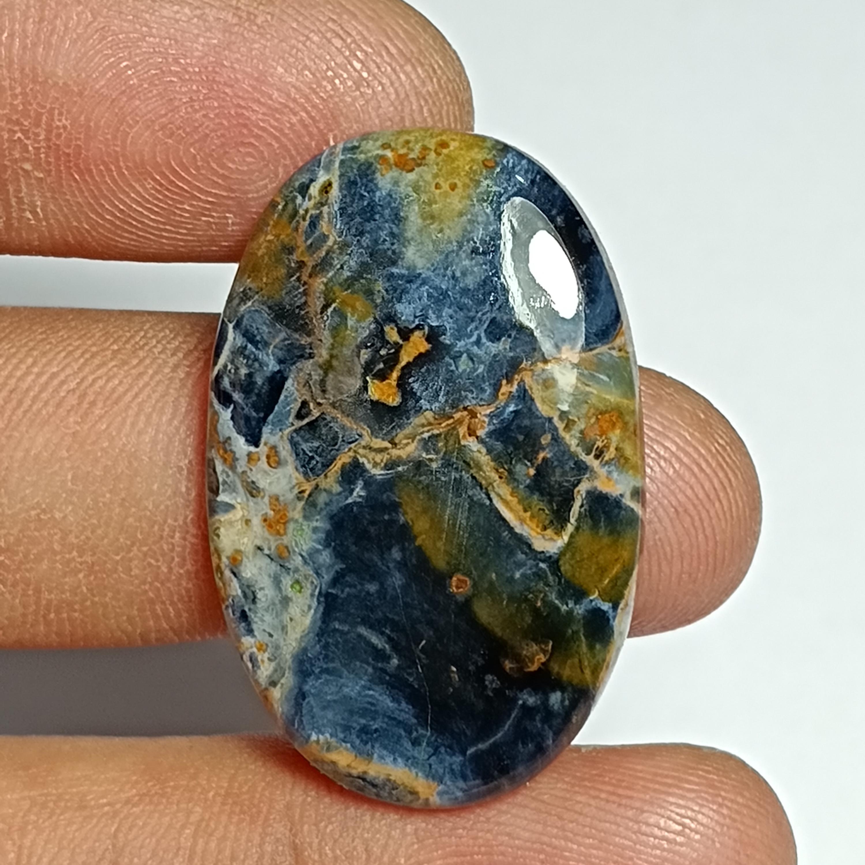 Natural Pietersite Cabochon: Handmade Polished Gemstone (33x21 Mm) Natural Pietersite Cabochon: Handmade Polished Gemstone (33x21 Mm)