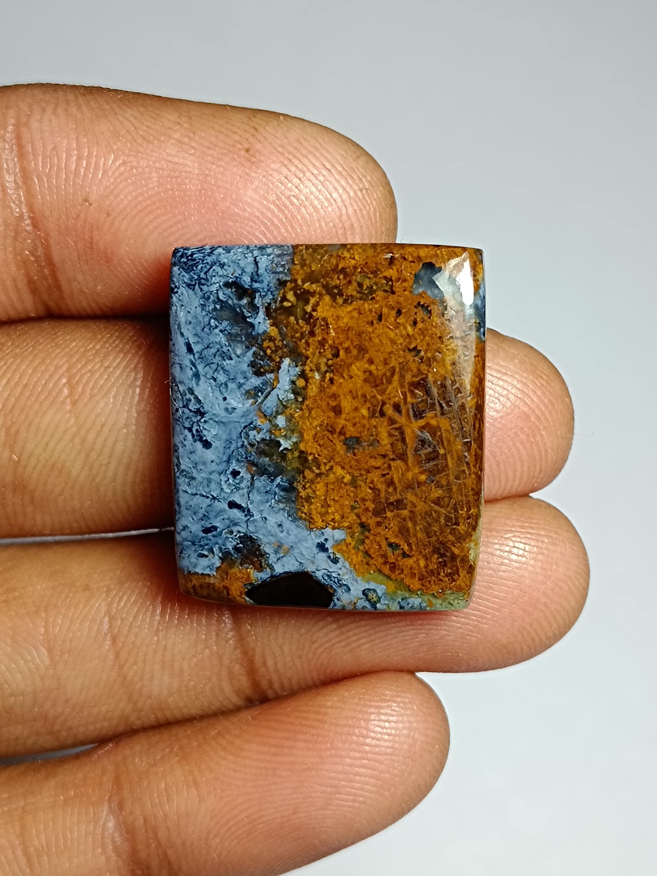 Natural Pietersite Cabochon: Handmade Polished Gemstone (23x20 Mm) Natural Pietersite Cabochon: Handmade Polished Gemstone (23x20 Mm)