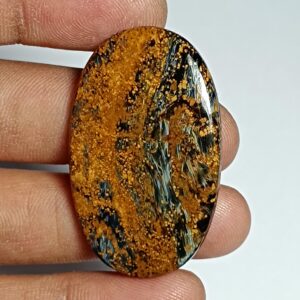 Natural Pietersite Cabochon: Handmade Polished Gemstone (41x26 Mm) Natural Pietersite Cabochon: Handmade Polished Gemstone (41x26 Mm)