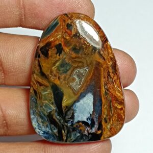 Natural Pietersite Cabochon: Handmade Polished Gemstone (43x32 Mm) Natural Pietersite Cabochon: Handmade Polished Gemstone (43x32 Mm)