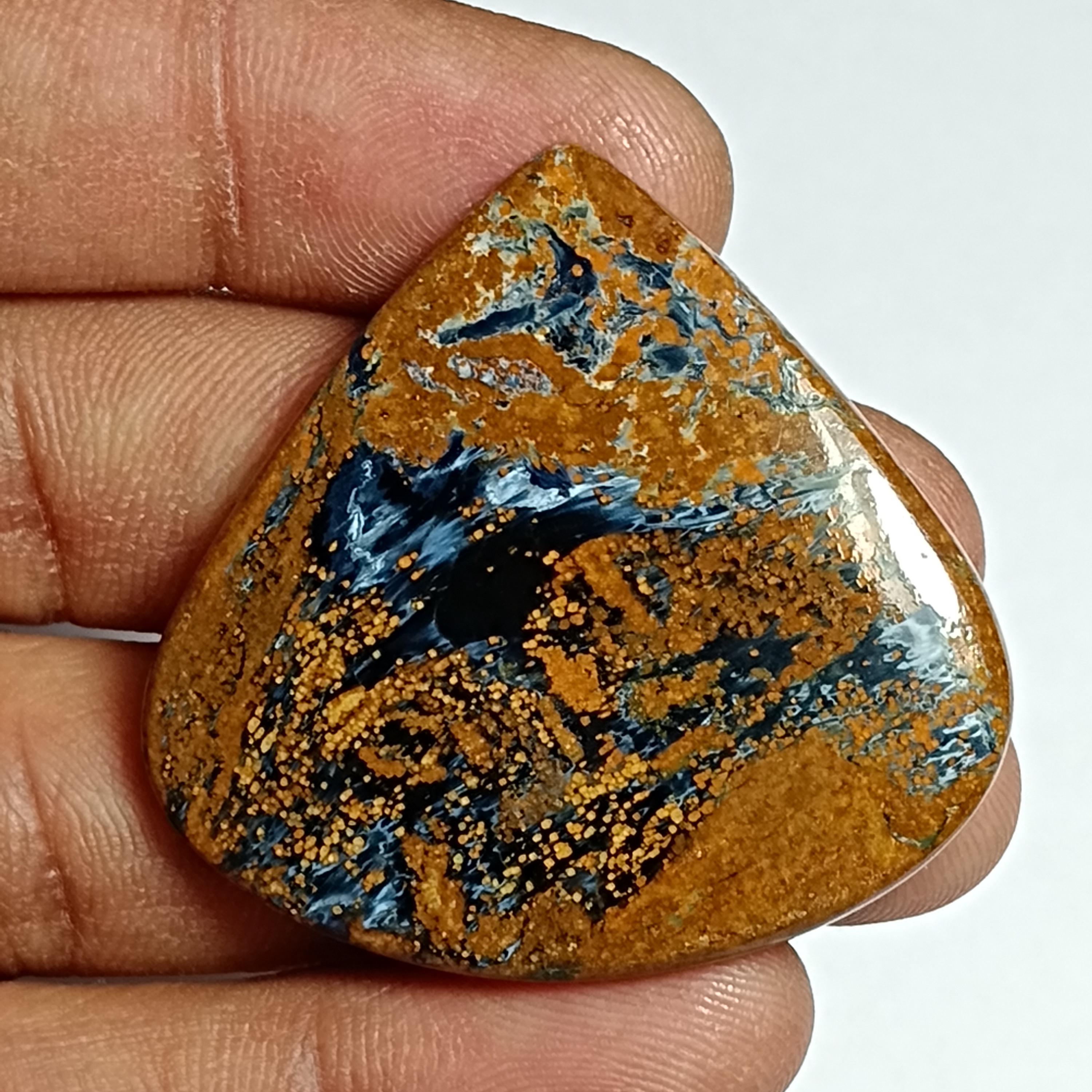 Natural Pietersite Cabochon: Handmade Polished Gemstone (41x39 Mm) Natural Pietersite Cabochon: Handmade Polished Gemstone (41x39 Mm)