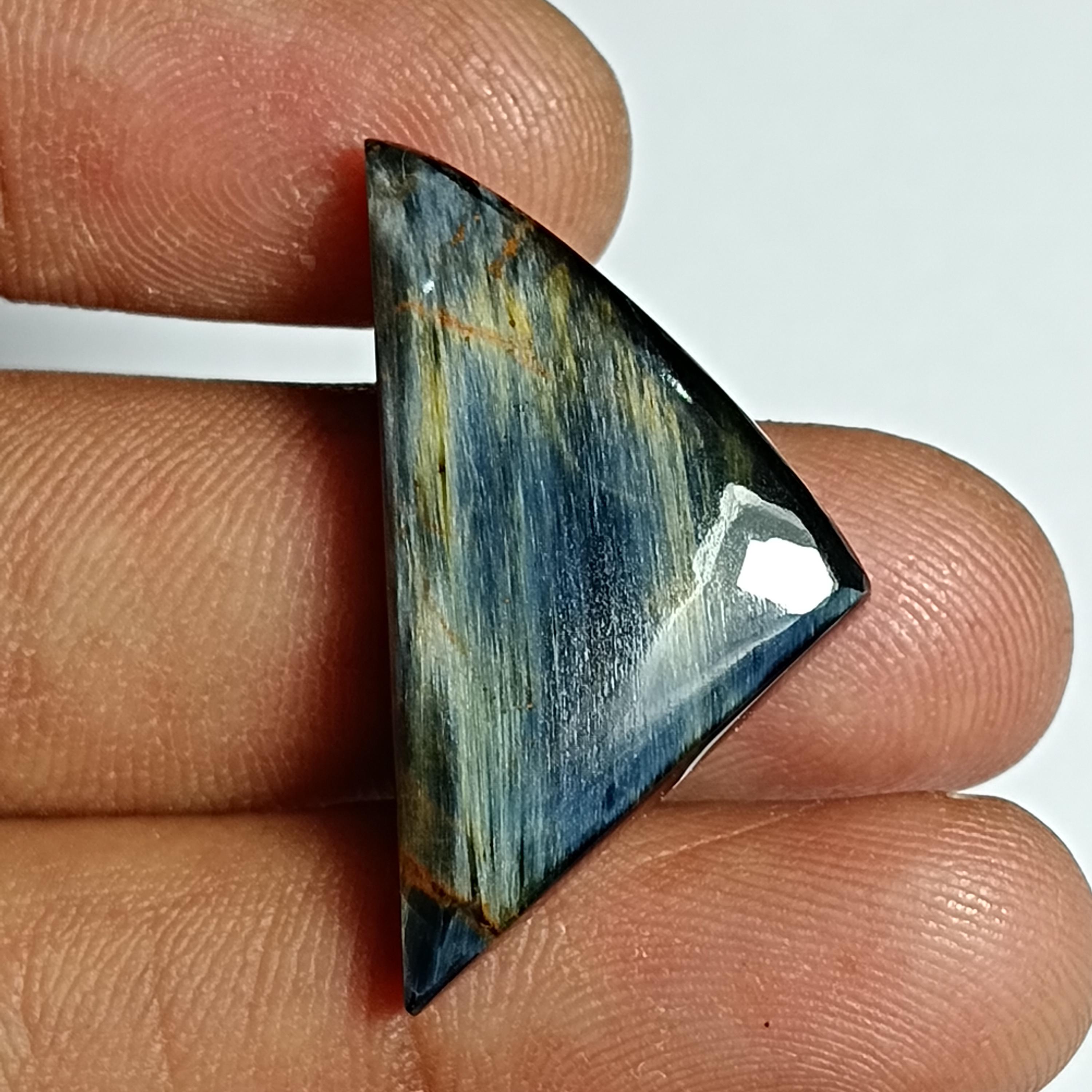Natural Pietersite Cabochon: Handmade Polished Gemstone (31x17 Mm)