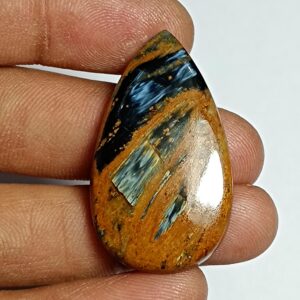 Natural Pietersite Cabochon: Handmade Polished Gemstone (37x21 Mm) Natural Pietersite Cabochon: Handmade Polished Gemstone (37x21 Mm)