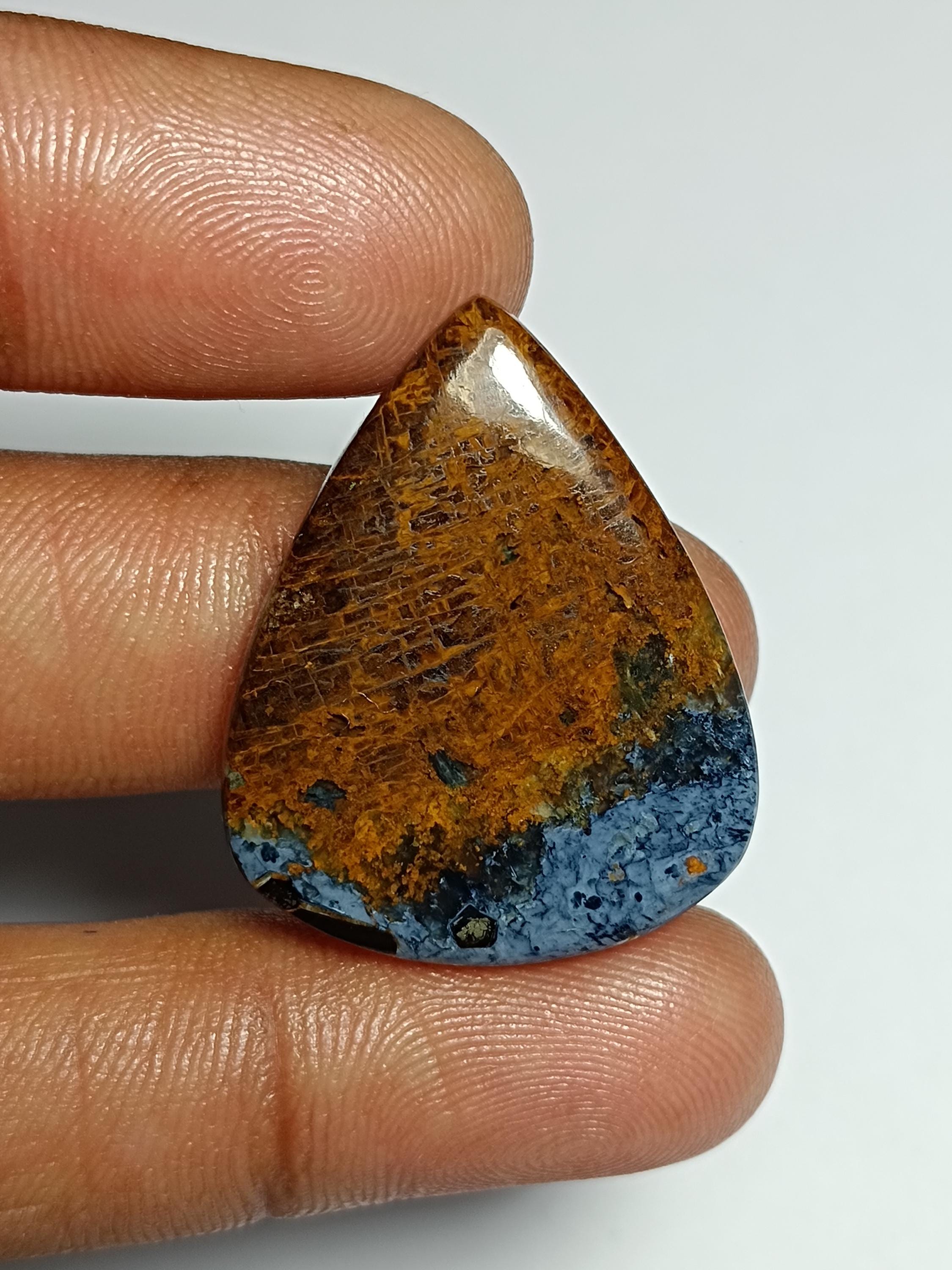 Natural Pietersite Cabochon: Handmade Polished Gemstone (30x24 Mm)