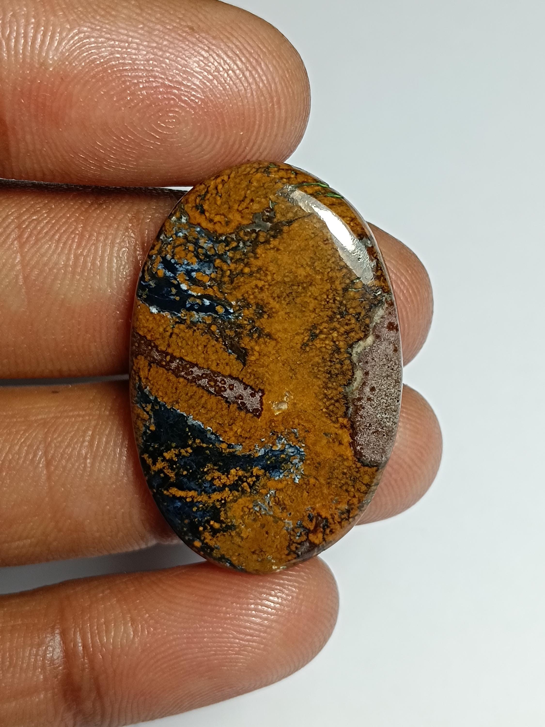 Natural Pietersite Cabochon: Handmade Polished Gemstone (33x22 Mm)