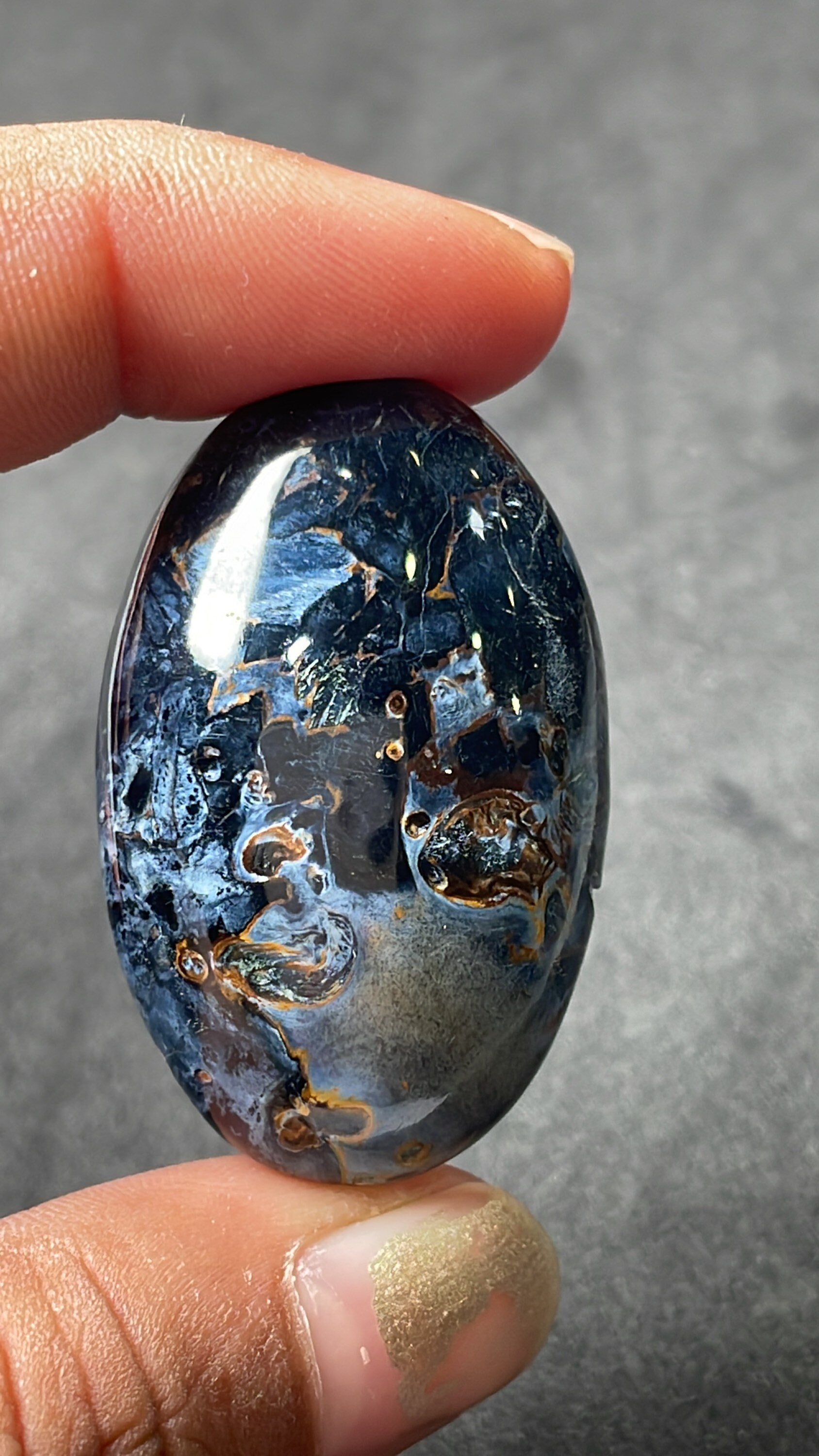Natural Pietersite Cabochon Loose Gemstone 24/38 Mm For Jewelry Making Stone Flat Back Cabochon Single Stone For Jewelry